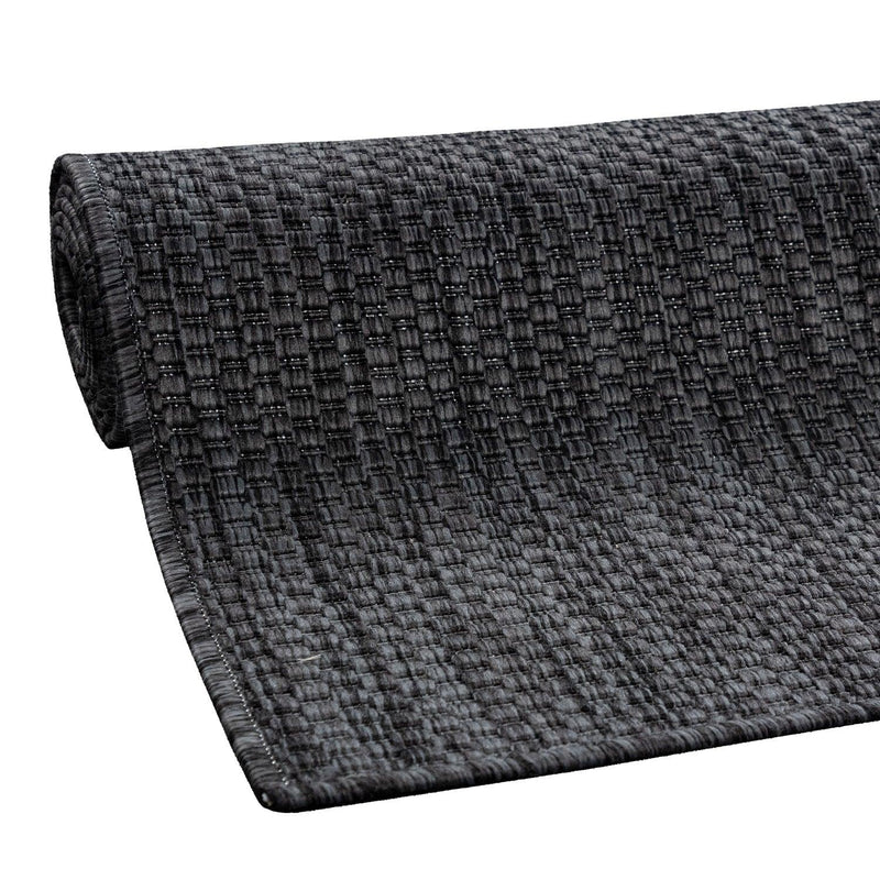 Solid Outdoor Rug for Patio or Balcony weatherproof in Mottled Anthracite