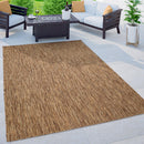 Solid Outdoor Rug for Patio or Balcony weatherproof in Mottled Brown Beige
