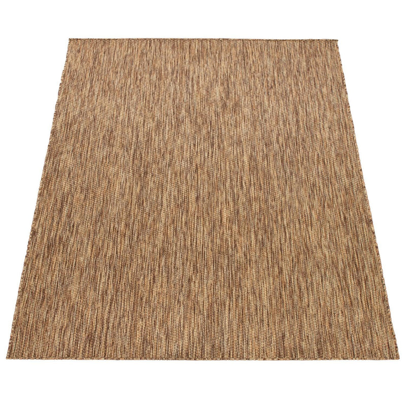 Solid Outdoor Rug for Patio or Balcony weatherproof in Mottled Brown Beige