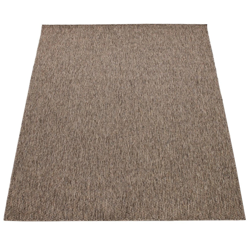 Solid Outdoor Rug for Patio or Balcony weatherproof in Mottled Brown