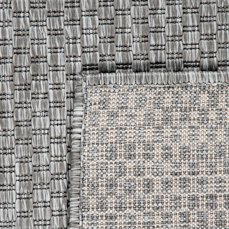 Solid Outdoor Rug for Patio or Balcony weatherproof in Mottled Grey