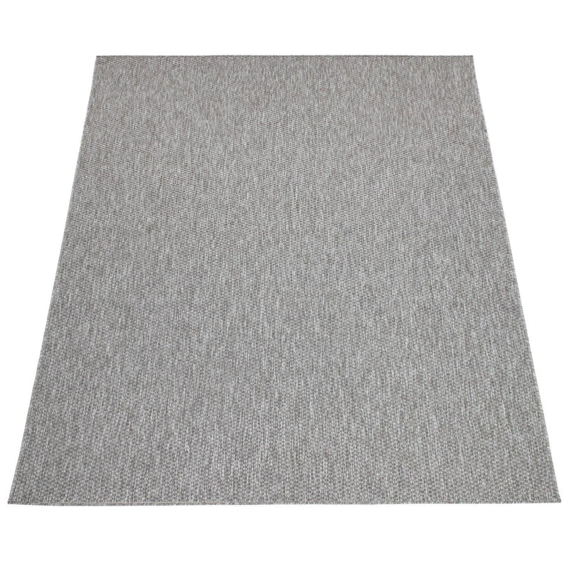 Solid Outdoor Rug for Patio or Balcony weatherproof in Mottled Grey