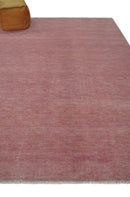 Solid Pink 8x10 Modern Contemporary Hand knotted wool Area Rug by The Rug Decor