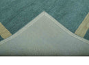 Solid Plain Blue Modern Hand Tufted 8x10 wool area rug