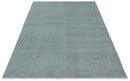Solid Plain Gray Hand knotted Modern look 8x10 wool Area Rug