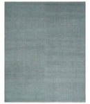 Solid Plain Gray Hand knotted Modern look 8x10 wool Area Rug