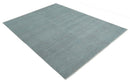Solid Plain Gray Hand knotted Modern look 8x10 wool Area Rug