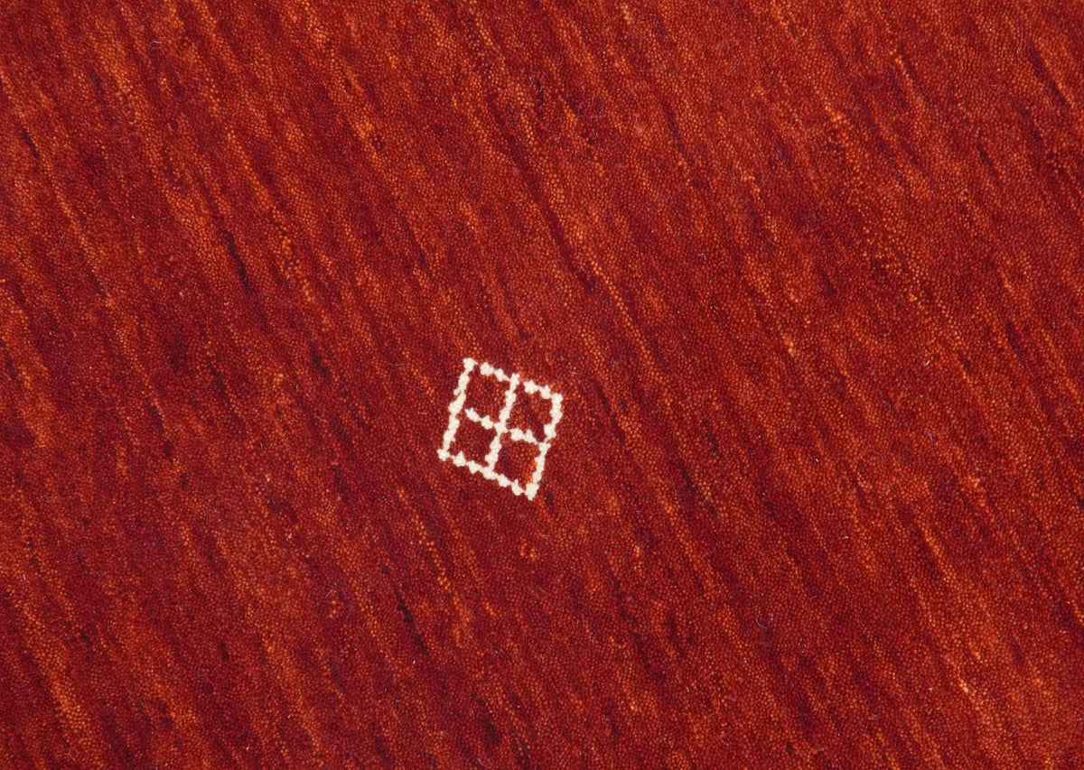 Maroon Wool Area Rug Hand-loomed - Geometric Diamond Design with White Brown Accents, photo 5 of 10