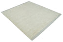 Solid plane Beige Hand Knotted 8.7x9.8 Wool Area Rug by The Rug Decor