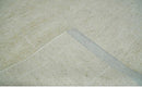 Solid plane Beige Hand Knotted 8.7x9.8 Wool Area Rug by The Rug Decor