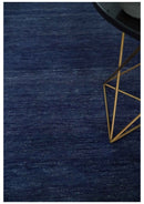 Solid Plane Navy Blue Hand knotted Modern 8x10 wool Area Rug