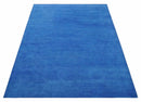 Blue Wool Hand Tufted Contemporary Area Rug Solid Modern Style by The Rug Decor