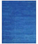 Blue Wool Hand Tufted Contemporary Area Rug Solid Modern Style by The Rug Decor