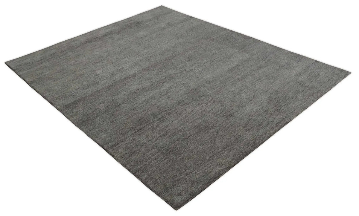 Charcoal Premium Wool Gabbeh Area Rug - Hand Tufted Contemporary, photo 10 of 10