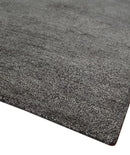 Solid Charcoal Woolen Hand Tufted contemporary area Rug