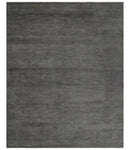 Solid Charcoal Woolen Hand Tufted contemporary area Rug