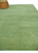 Green Hand Tufted Wool Area Rug Contemporary Minimalist Plush Luxury Finish Design by The Rug Decor