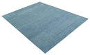 Solid Light Blue Woolen Hand Tufted 8x10 contemporary area Rug by The Rug Decor