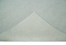 Solid plane Silver Hand Knotted 8x10 Wool Area Rug