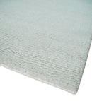 Solid plane Silver Hand Knotted 8x10 Wool Area Rug