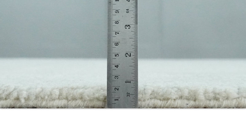 Solid plane Silver Hand Knotted 8x10 Wool Area Rug