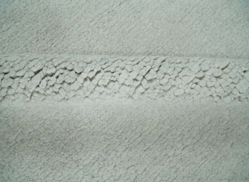 Solid plane Silver Hand Knotted 8x10 Wool Area Rug