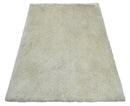 Solid Plush and Soft 3x5, 4x6 and 5x7 Hand Woven Shag Ivory Area Rug | SHAG1