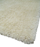 Solid Plush and Soft 3x5, 4x6 and 5x7 Hand Woven Shag Ivory Area Rug | SHAG1