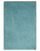 Solid Plush and Soft 3x5, 4x6 and 5x7 Hand Woven Shag Teal Area Rug