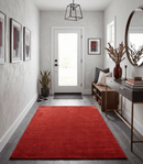 Rust Scandinavian Hand-Woven Blended Wool Area Rug 5x7 - Flatwoven