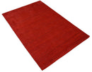 Solid Rust Scandinavian 5x7 Blended Wool Flatwoven Area Rug, Dinning, Kids Rug | HL15
