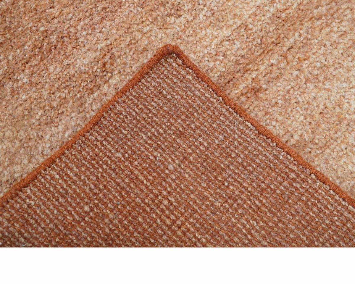 Solid Rust Wool Hand Knotted Area Rug Contemporary Custom Made, photo 8 of 9
