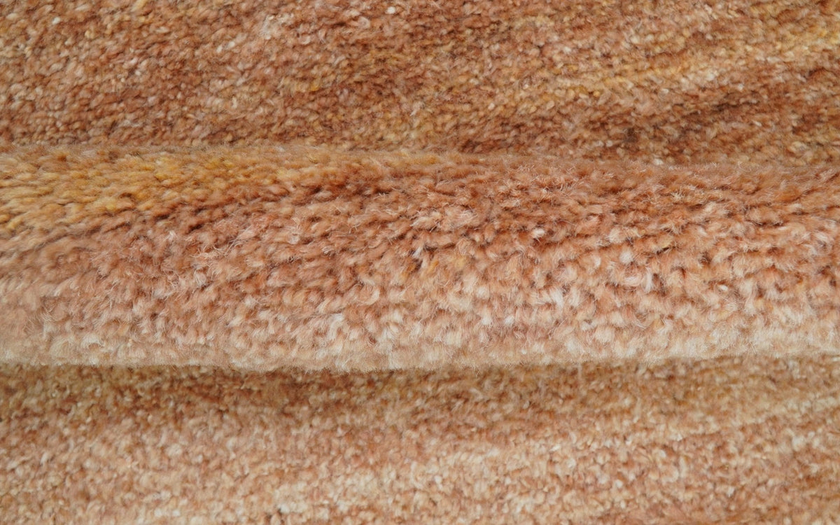 Solid Rust Wool Hand Knotted Area Rug Contemporary Custom Made, photo 7 of 9
