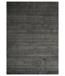 Solid Shaded Charcoal Shaded Scandinavian 5x7 Blended Wool Flatwoven Area Rug | HL34
