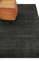 Charcoal Shaded Blended Wool Area Rug 5x7 - Scandinavian Flatweave