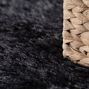 Solid Shag Rug Silky Soft & Fluffy In Black