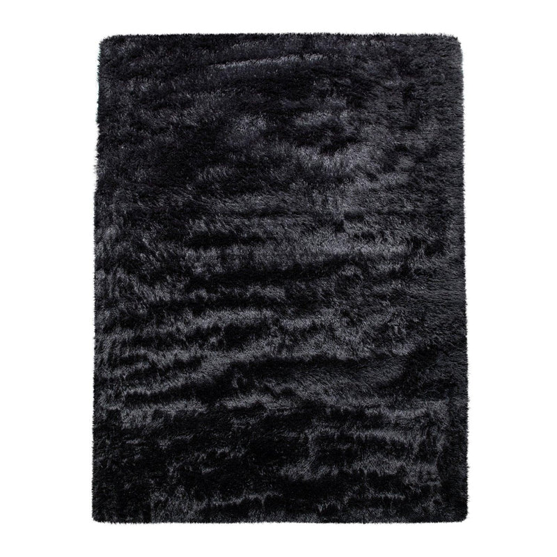 Solid Shag Rug Silky Soft & Fluffy In Black