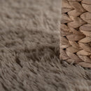 Solid Shag Rug Silky Soft & Fluffy In Light-Brown