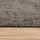 Solid Shag Rug Silky Soft & Fluffy In Light-Brown