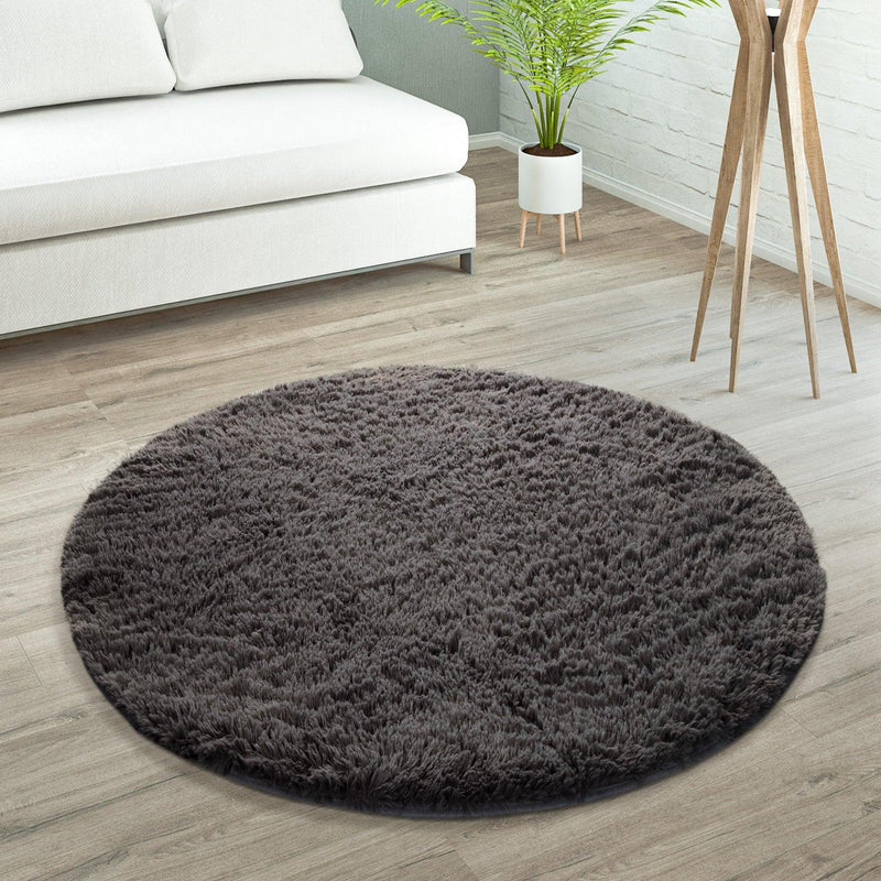 Solid Shag Rug Silky Soft & Fluffy In Light-Brown