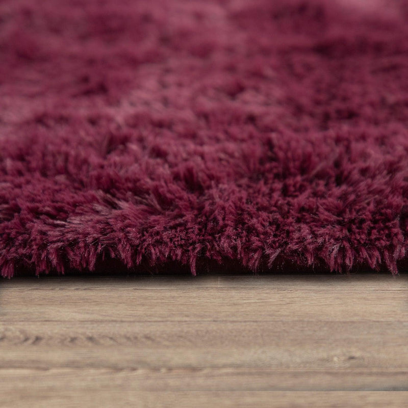 Solid Shag Rug Silky Soft & Fluffy In Purple