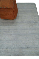 Solid Silver and White Scandinavian 5x7 Blended Wool Flatwoven Area Rug | HL22