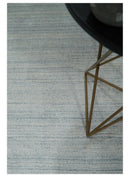 Solid Silver and White Scandinavian 5x7 Blended Wool Flatwoven Area Rug | HL22