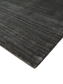 Solid Silver and Charcoal Shaded Scandinavian 5x7 Blended Wool Flatwoven Area Rug | HL23