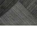 Solid Silver and Charcoal Shaded Scandinavian 5x7 Blended Wool Flatwoven Area Rug | HL23