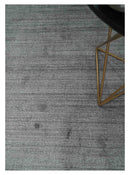 Gray Scandinavian Handspun Wool Flatwoven Area Rug 5x7 Minimalist