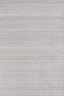 Modern Solid Silver Hand Woven Wool and Viscose Rug