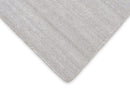 Modern Solid Silver Hand Woven Wool and Viscose Rug