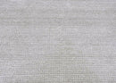 Modern Solid Silver Hand Woven Wool and Viscose Rug