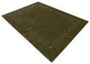 Hand Loomed Wool Area Rug - Solid Center with Decorative Border by The Rug Decor
